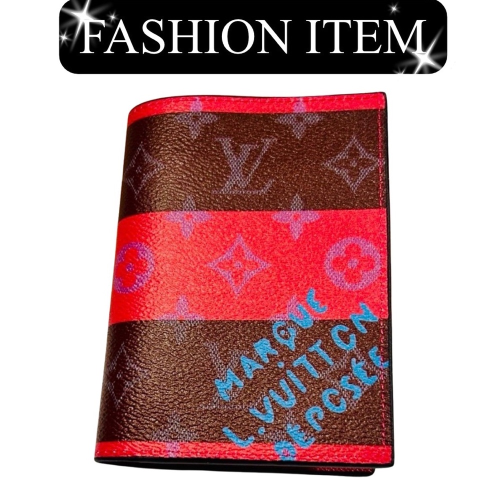 PASSPORT: Reddish-Mauve & Brown w/Monogram, NIB